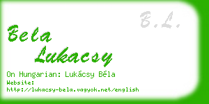bela lukacsy business card